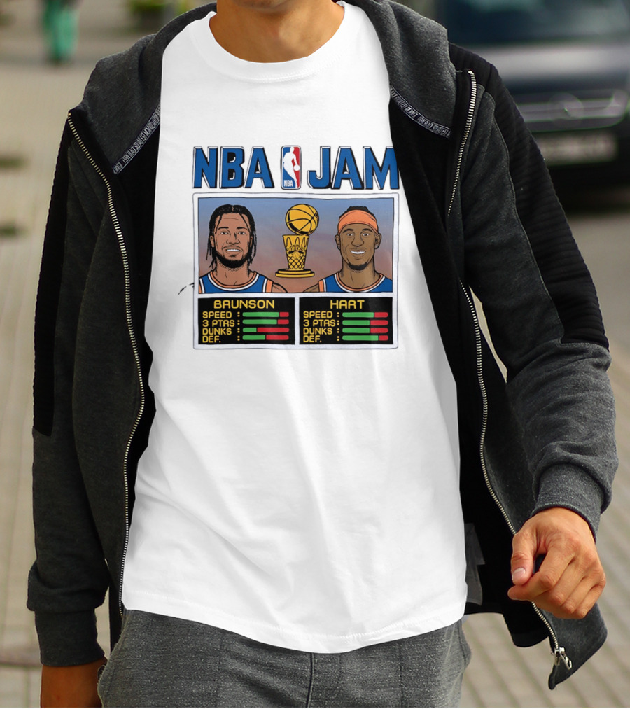 Jalen Brunson Josh Hart New York Knicks NBA Jam Stats T-Shirt