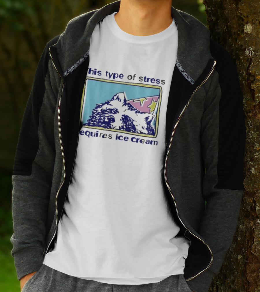 This Type Of Stress Requires Ice Cream Raccoon Meme T-Shirt