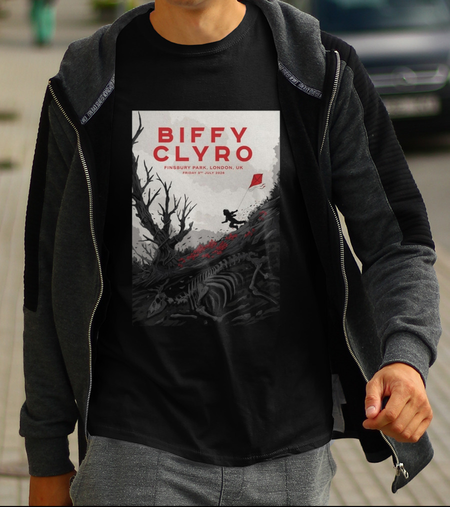 Biffy Clyro Finsbury Park London UK July 3 2026 Kite Skeleton T-Shirt