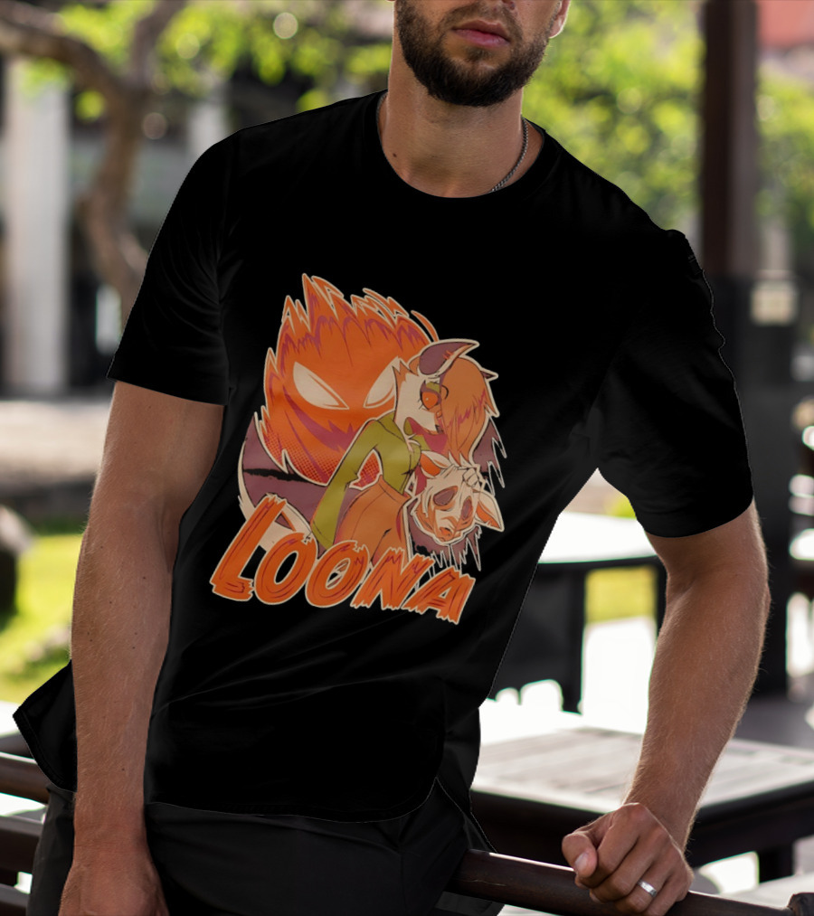 Helluva Boss Loona Hellhound Holding Mask T-Shirt