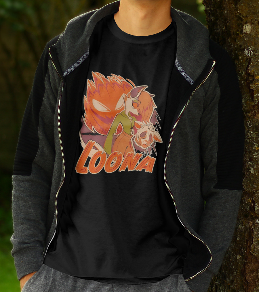 Helluva Boss Loona Hellhound Holding Mask T-Shirt