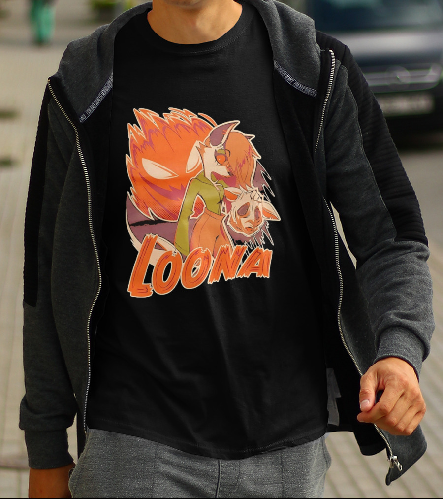 Helluva Boss Loona Hellhound Holding Mask T-Shirt
