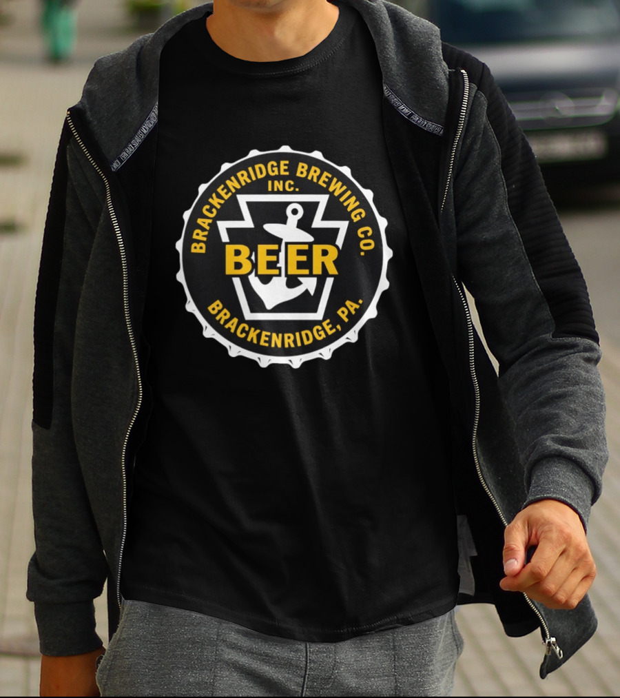 Brackenridge Brewing Co Inc Beer Anchor Bottle Cap Pennsylvania T-Shirt