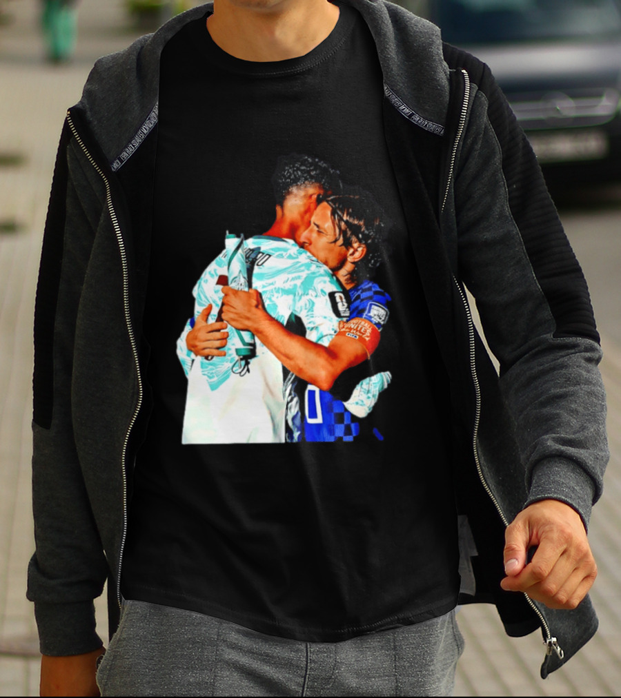 Modric Ronaldo Embrace Croatia Portugal Football Unity T-Shirt