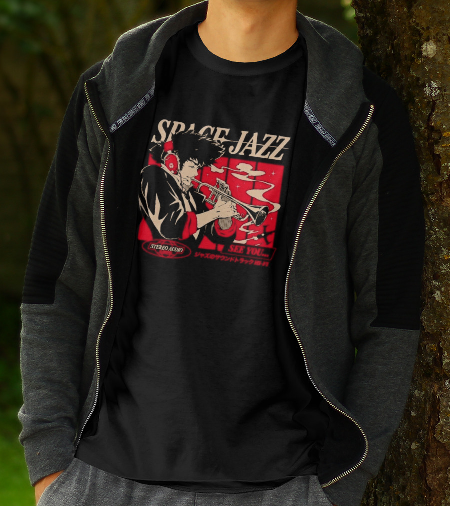 Space Jazz Spike Spiegel Stereo Audio See You T-Shirt