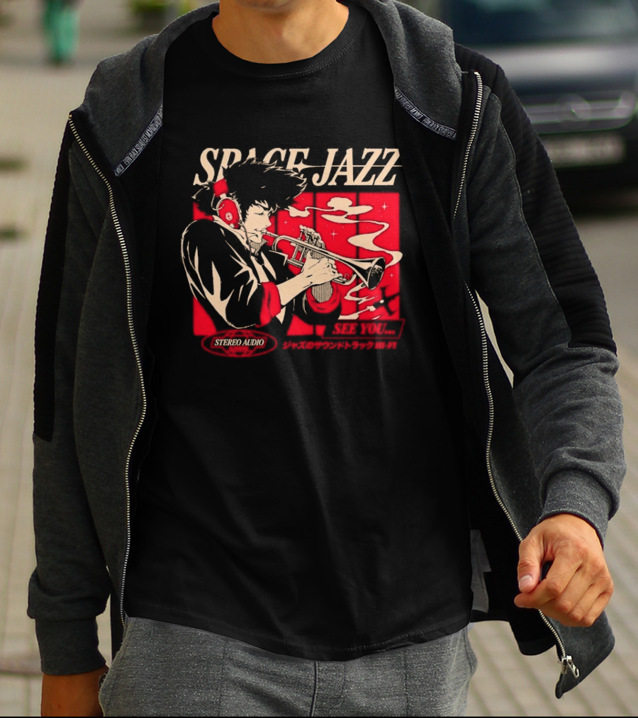 Space Jazz Spike Spiegel Stereo Audio See You T-Shirt