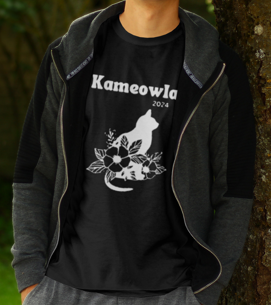 Kameowla 2024 Cat Floral Theme Kamala Cat Lady T-Shirt