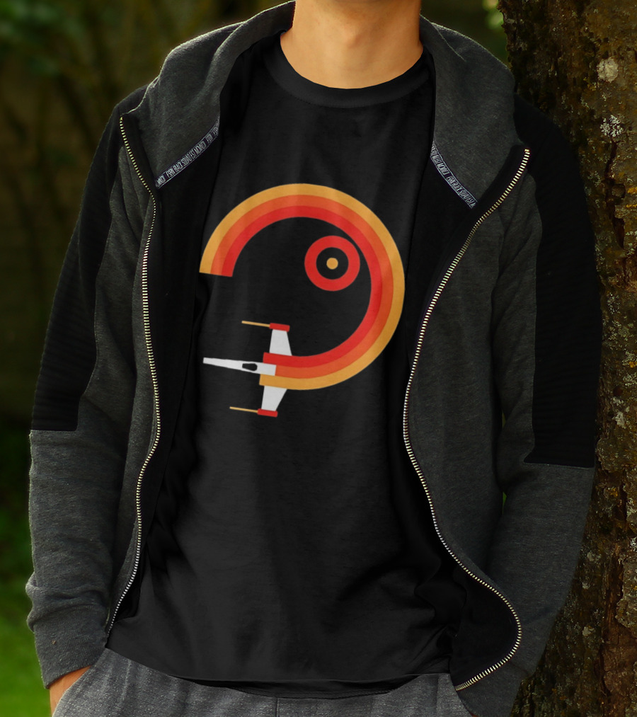 Star Wars X Wing Retro Sunset Circle T-Shirt