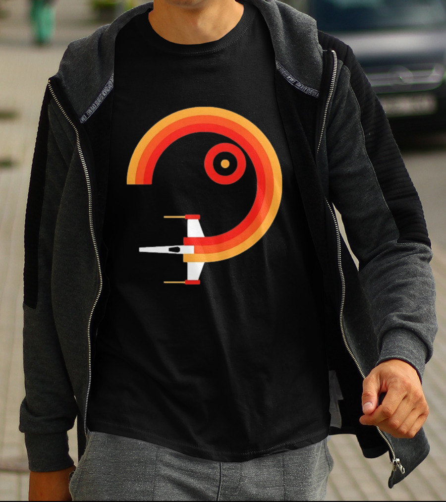 Star Wars X Wing Retro Sunset Circle T-Shirt