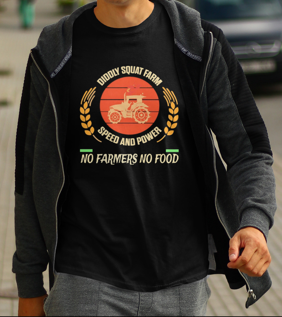 Diddly Squat Farm Speed And Power Tractor No Farmers No Food Wheat T-Shirt