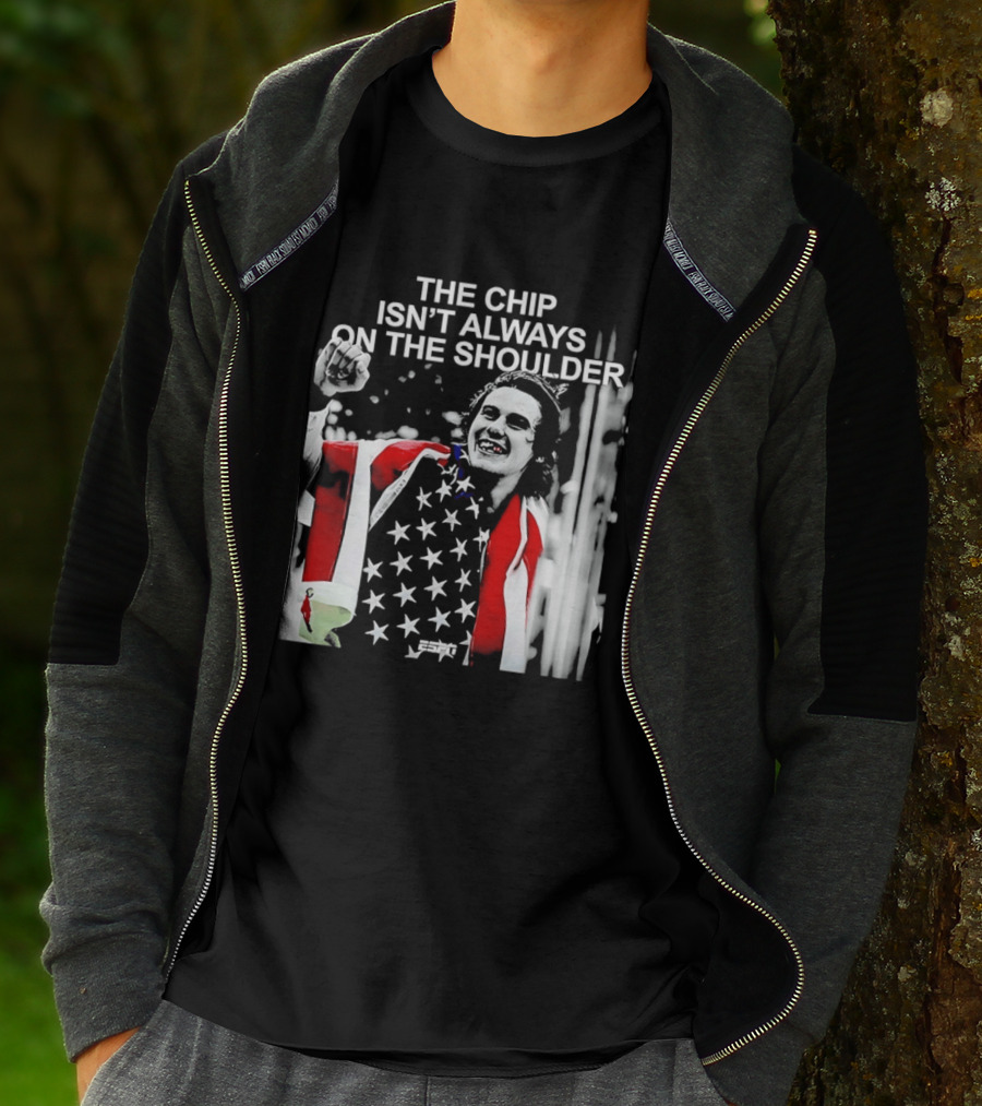 The Chip Isn't Always On The Shoulder Stars And Stripes Tribute NHL Jack Hughes T-Shirt