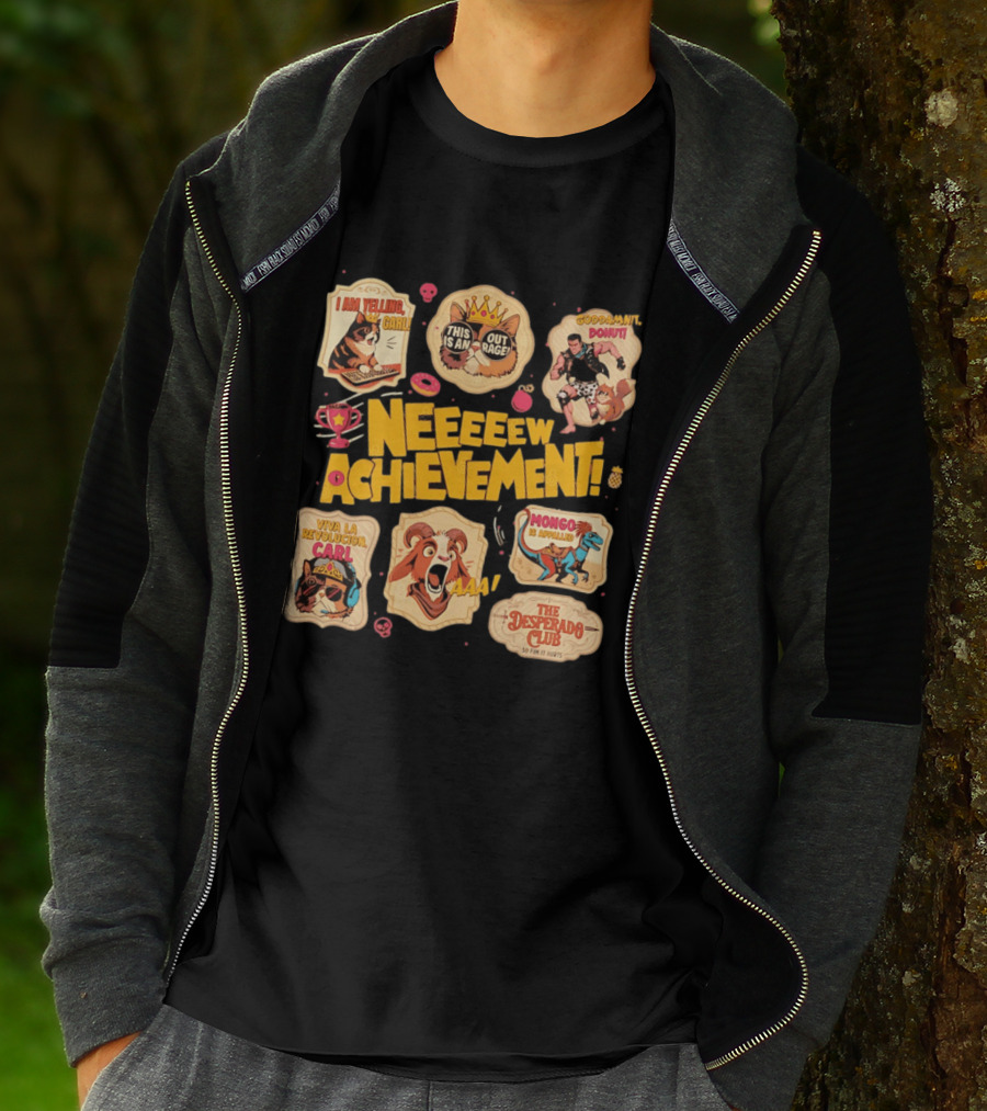 Neeeew Achievement Dungeon Crawler Carl Sticker Pack I Am Yelling Carl Viva La Revolucion Mongo Is Appalled Desperado Club T-Shirt