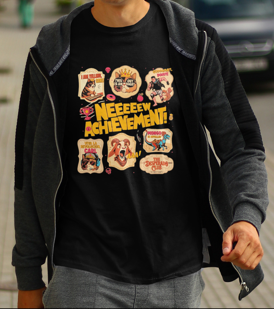 Neeeew Achievement Dungeon Crawler Carl Sticker Pack I Am Yelling Carl Viva La Revolucion Mongo Is Appalled Desperado Club T-Shirt