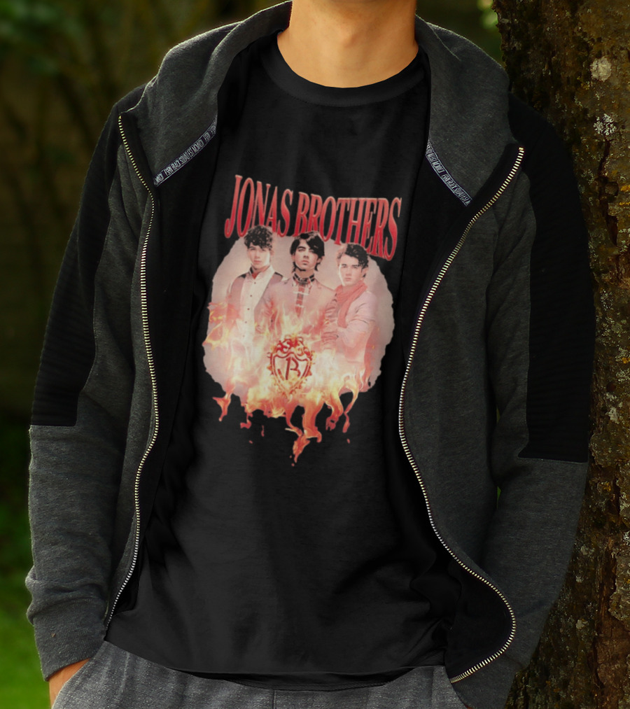 Jonas Brothers Fire Flame Trio Band Photography T-Shirt