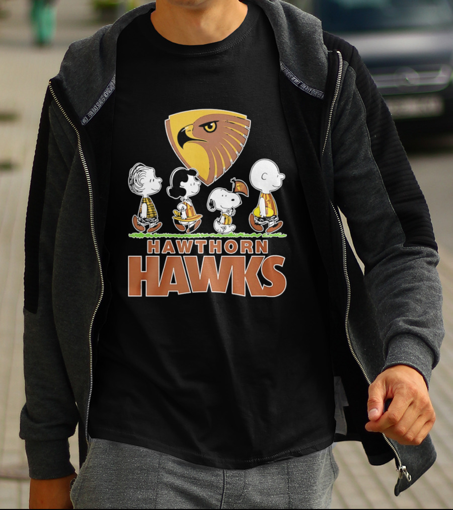 Peanuts Characters Featuring Hawthorn Hawks T-Shirt