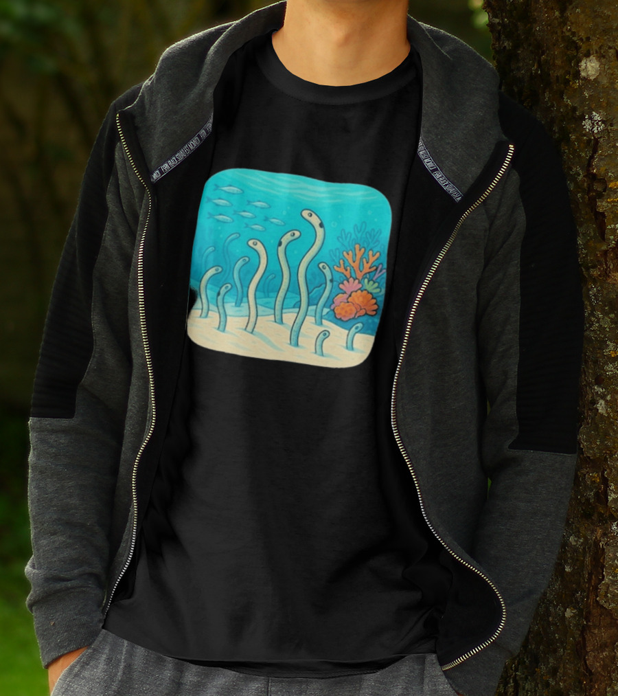 Garden Eels Reef Hawaii With Colorful Coral And Tropical Fish T-Shirt