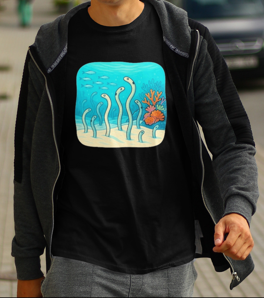 Garden Eels Reef Hawaii With Colorful Coral And Tropical Fish T-Shirt