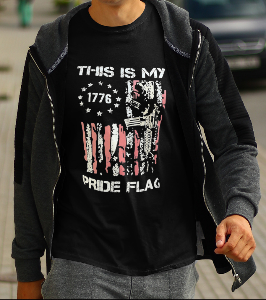 This Is My 1776 American Pride Flag Rifle Second Amendment Patriotism T-Shirt