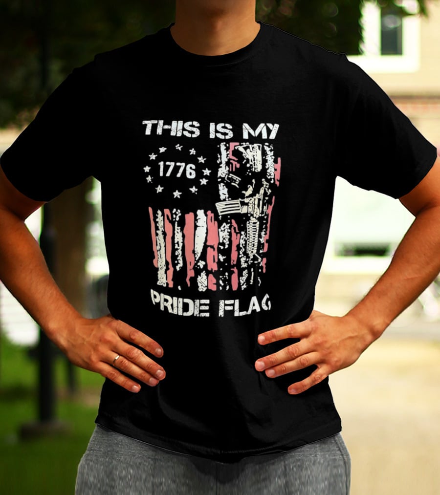 This Is My 1776 American Pride Flag Rifle Second Amendment Patriotism T-Shirt