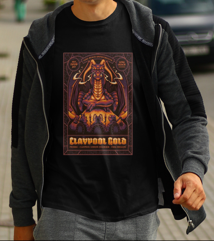 July 3 2026 Long Beach Amphitheater Claypool Lennon Delirium Frog Brigade Primus Concert Event T-Shirt