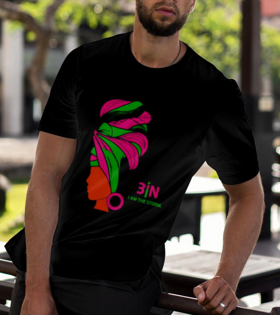 3In I Am The Storm Black Woman Headwrap Lashing Enerol T-Shirt