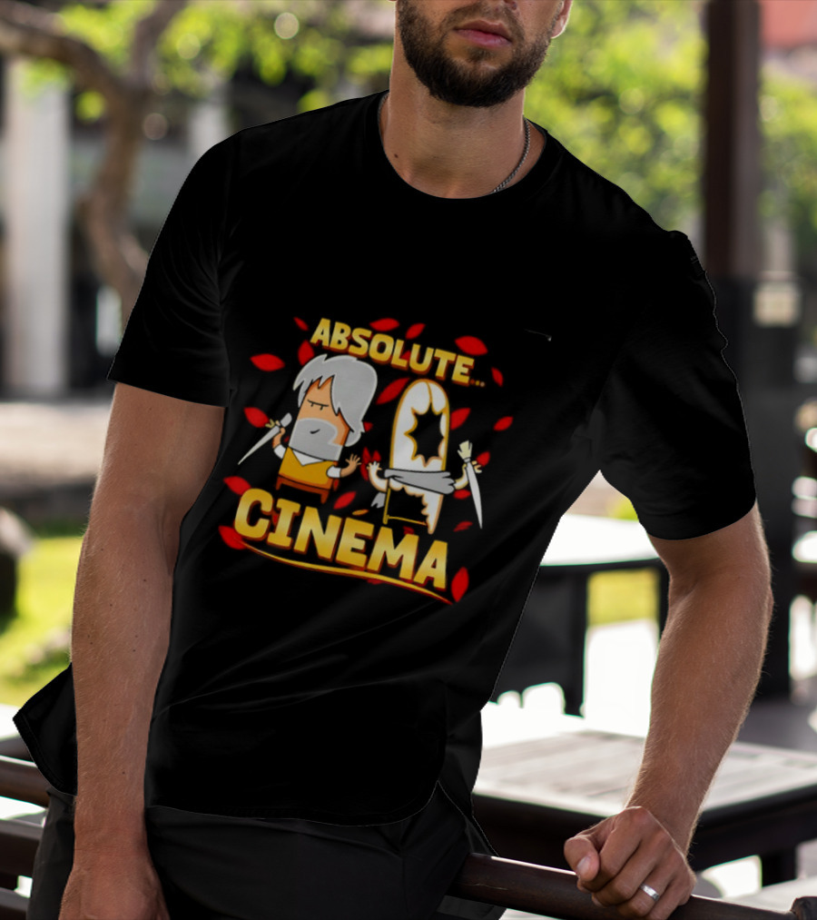 Absolute Cinema Movie Film Reaction Characters With Swords T-Shirt