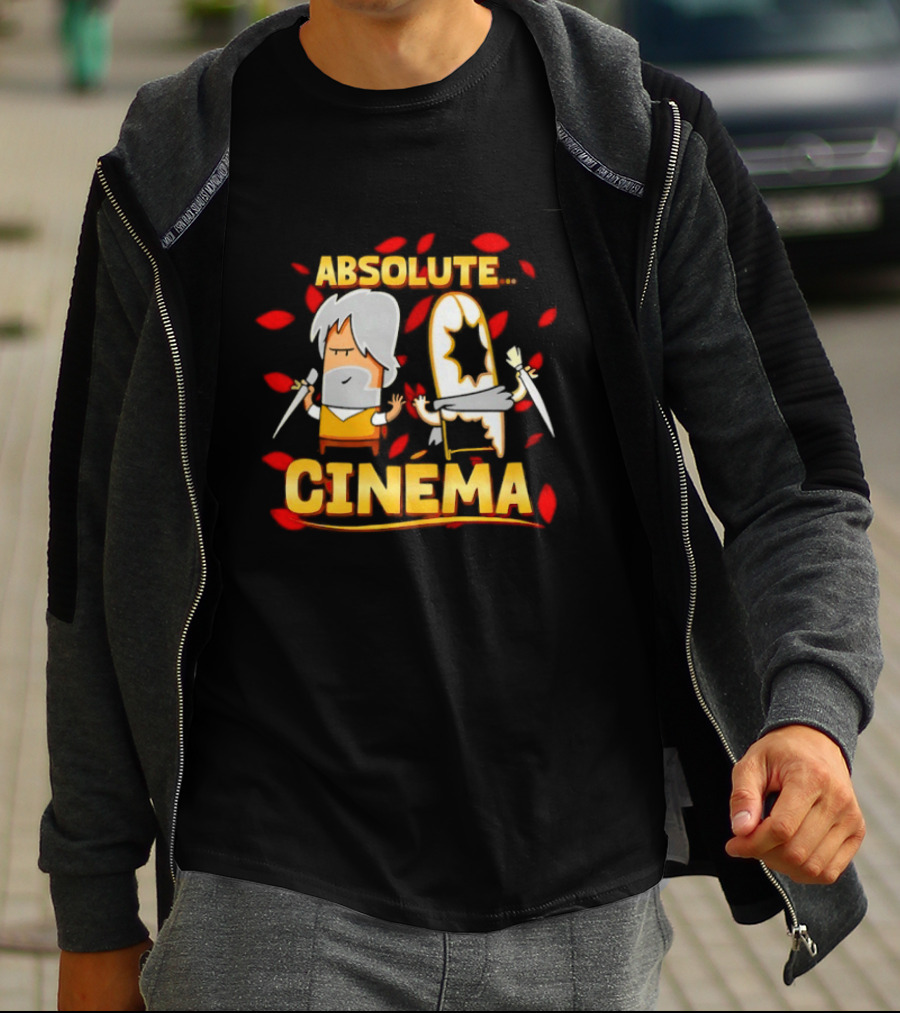 Absolute Cinema Movie Film Reaction Characters With Swords T-Shirt