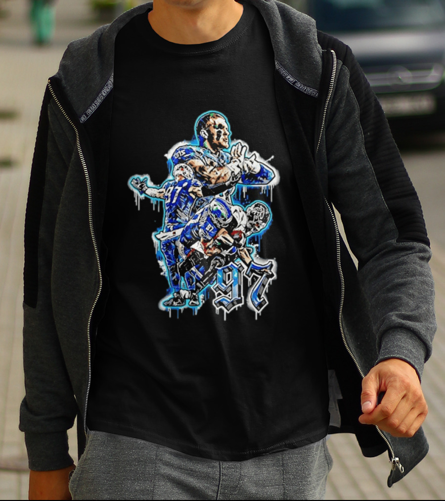 Aidan Hutchinson Detroit Lions 97 Defensive Highlights T-Shirt