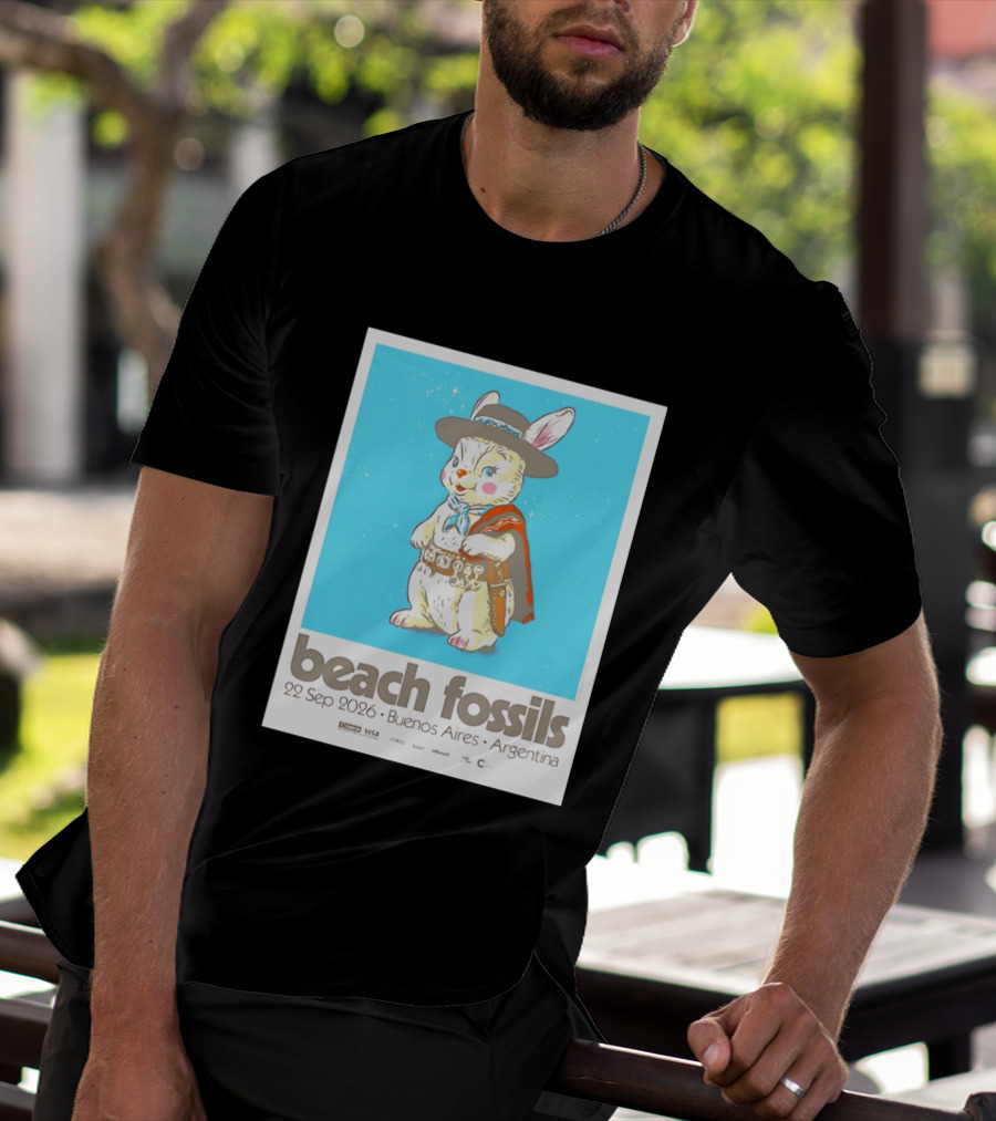 Beach Fossils 22 Sep 2026 Rabbit Poncho Buenos Aires Argentina T-Shirt
