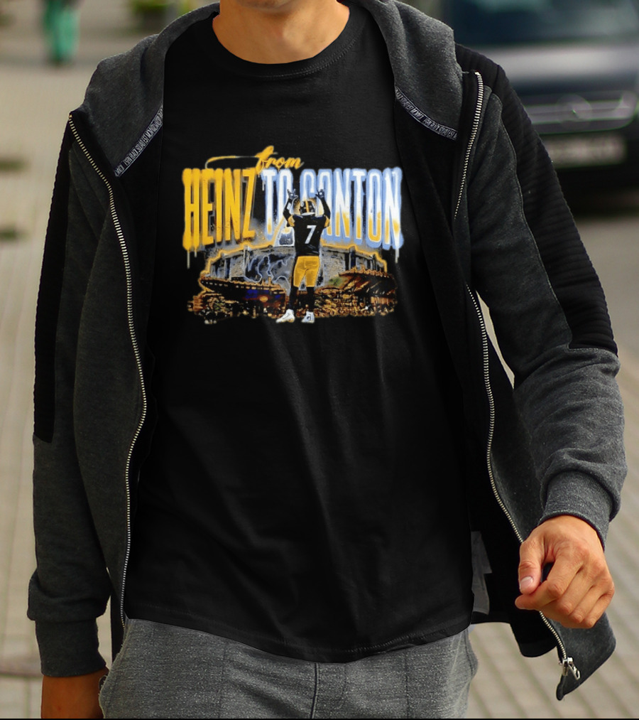 Ben Roethlisberger From Heinz To Canton Pittsburgh Steelers Journey #7 T-Shirt