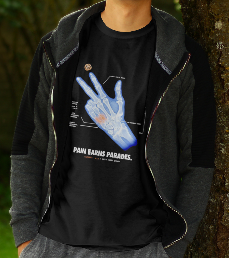 Pain Earns Parades X Ray Left Hand Study Detailed Anatomy T-Shirt