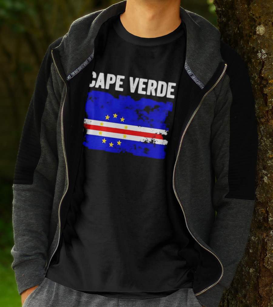 Cape Verde Distressed Flag Design Six Yellow Stars T-Shirt