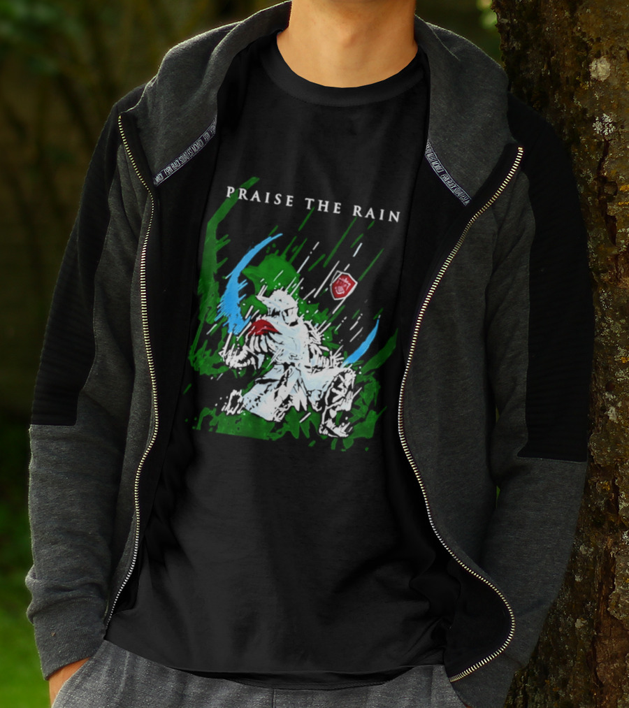 Praise The Rain Warrior Energetic Green And Blue Splash T-Shirt