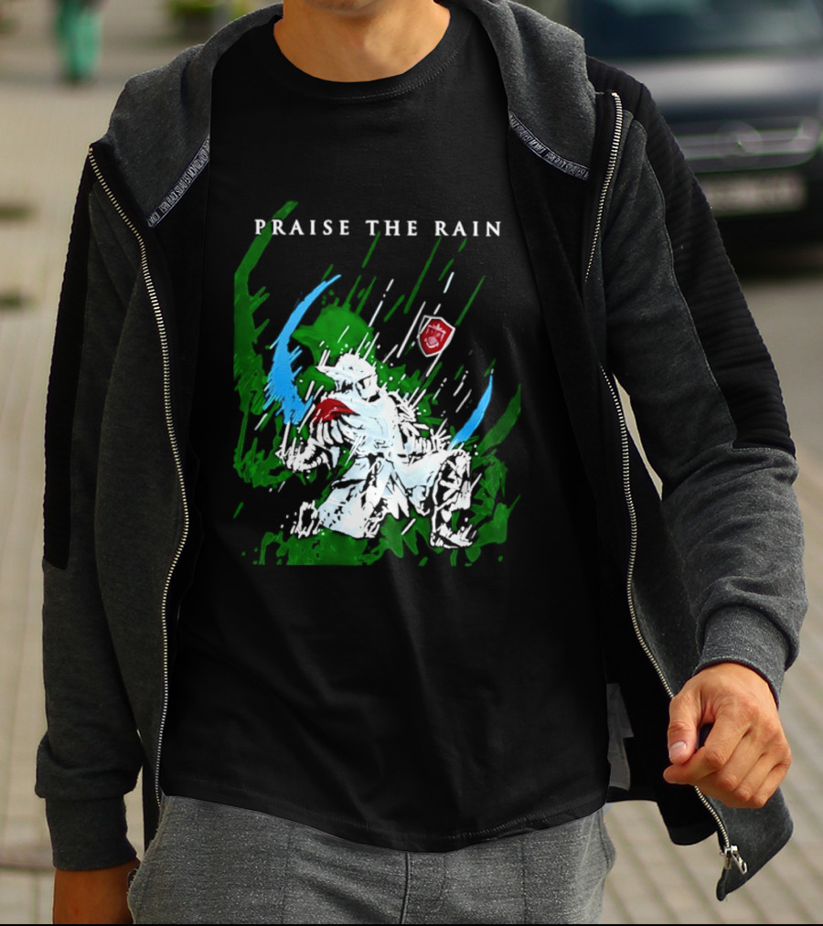 Praise The Rain Warrior Energetic Green And Blue Splash T-Shirt