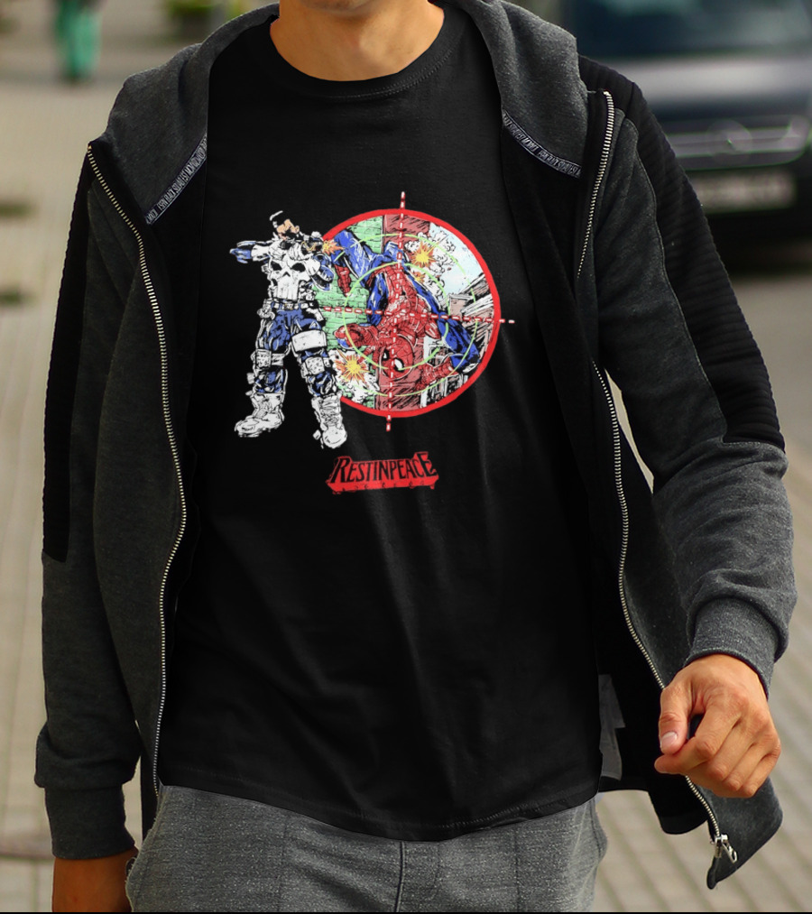 Punisher Crosshairs Spider Man RESTINPEACE T-Shirt