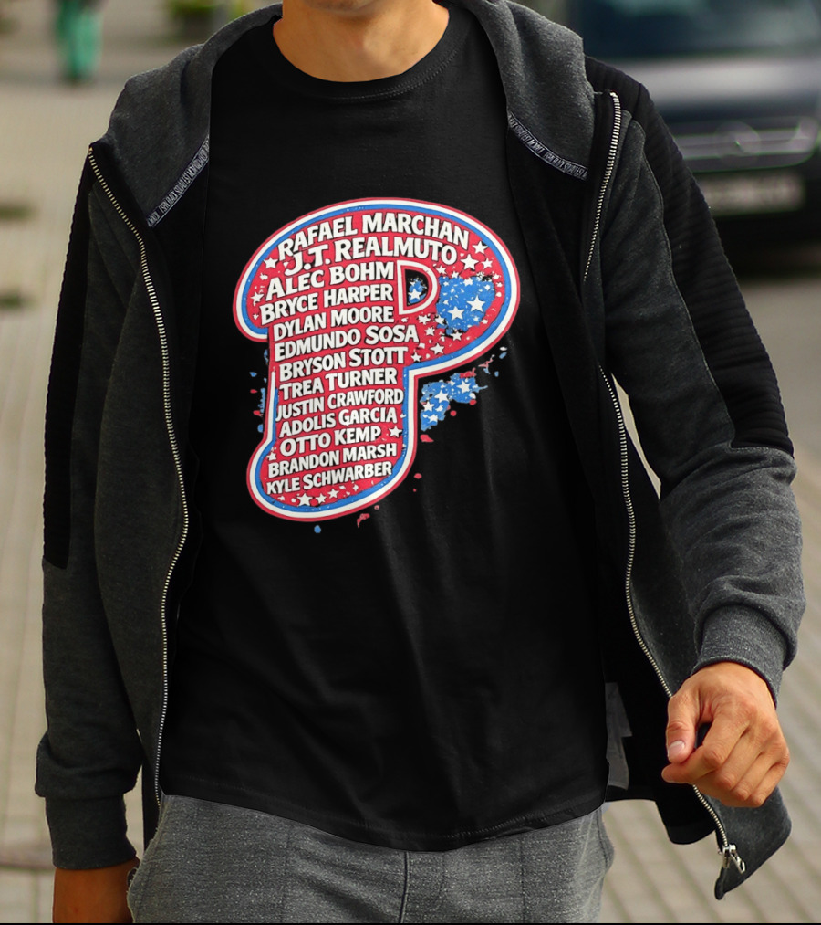 Rafael Marchan JT Realmuto Alec Bohm Bryce Harper Philadelphia Phillies T-Shirt