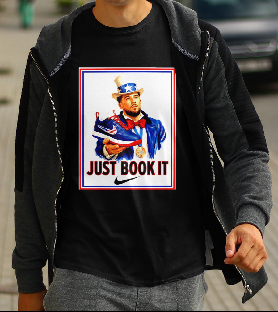 Just Book It Devin Booker Uncle Sam Gold Medal Nike Sneaker T-Shirt