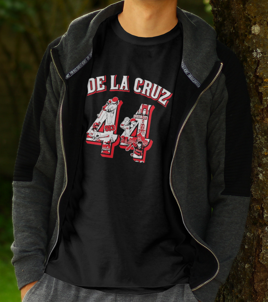 De La Cruz 44 Queen City 513 Cincinnati Reds MLB T-Shirt
