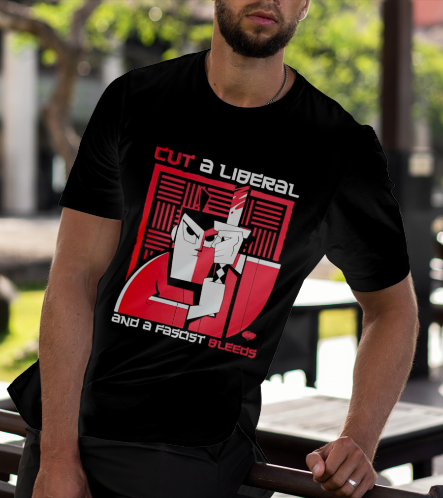 Samurai Jack Cut A Liberal And A Fascist Bleeds Political Art Image T-Shirt