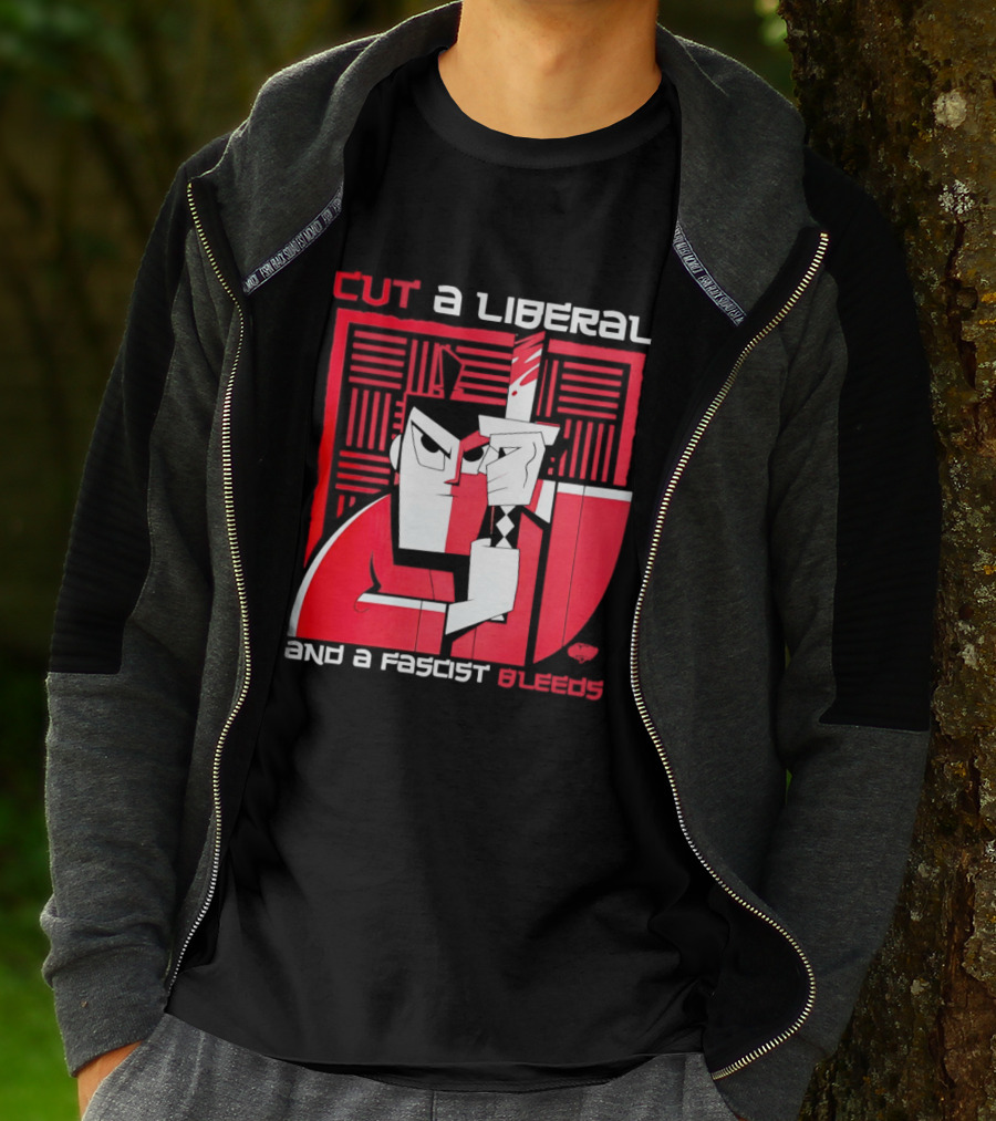 Samurai Jack Cut A Liberal And A Fascist Bleeds Political Art Image T-Shirt