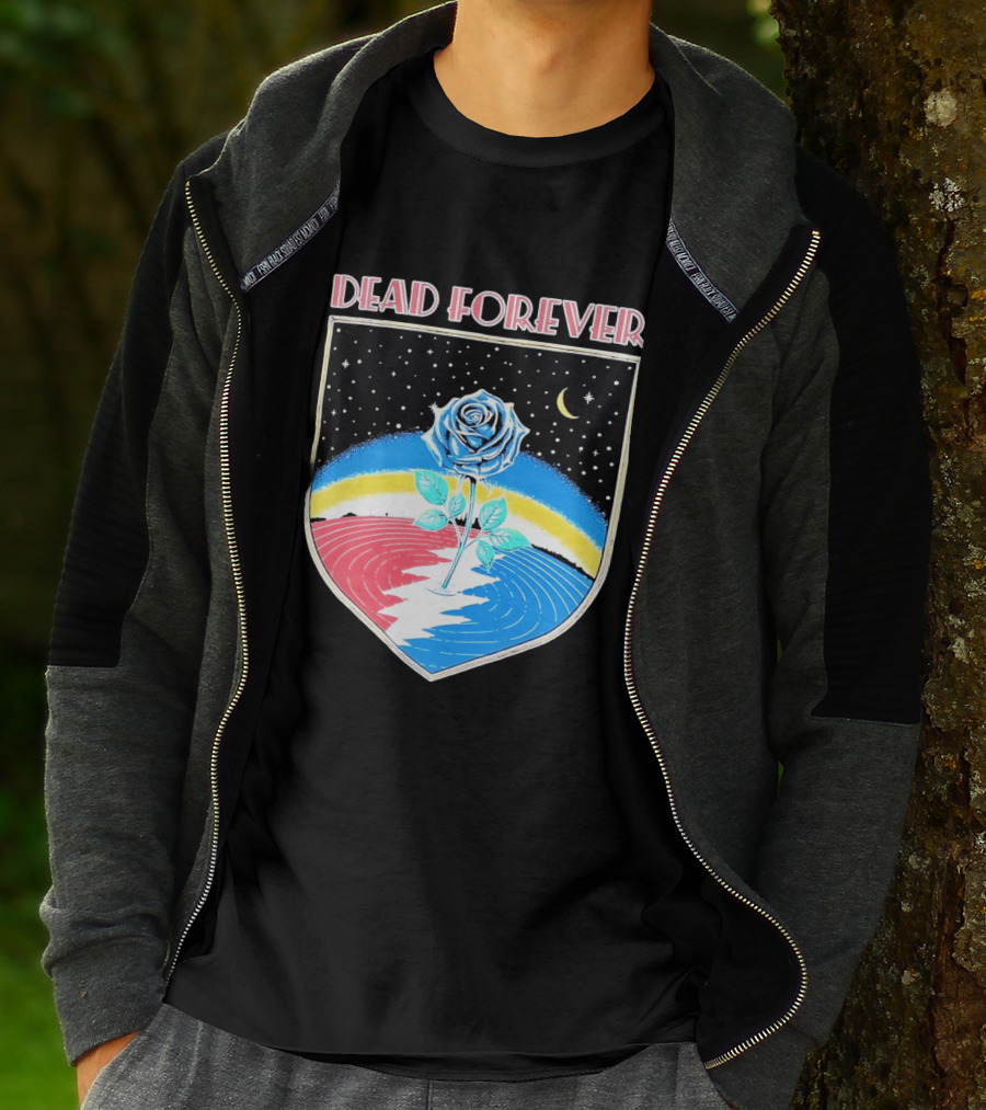 Grateful Dead Forever Rose Skull Rainbow Night Sky Moon Dead60 T-Shirt