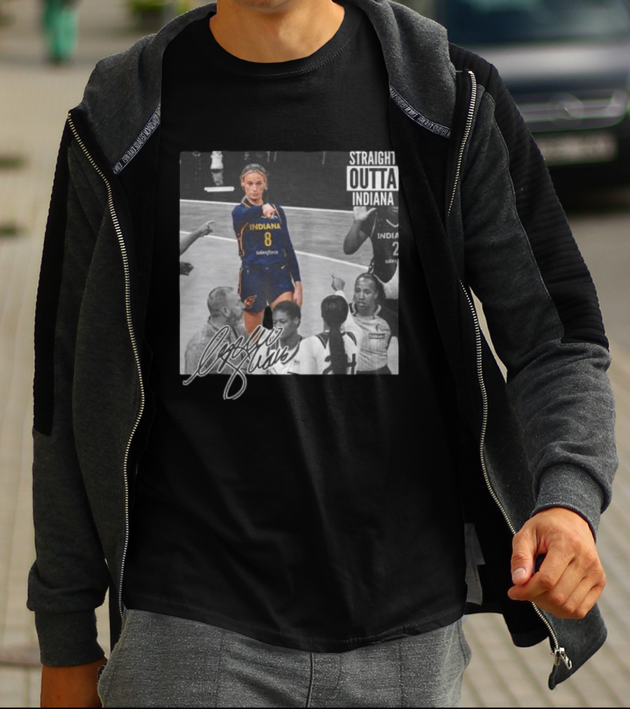 Sophie Cunningham Straight Outta Indiana Indiana Fever T-Shirt