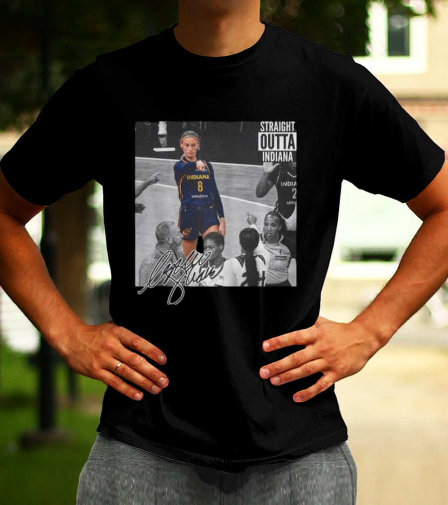 Sophie Cunningham Straight Outta Indiana Indiana Fever T-Shirt