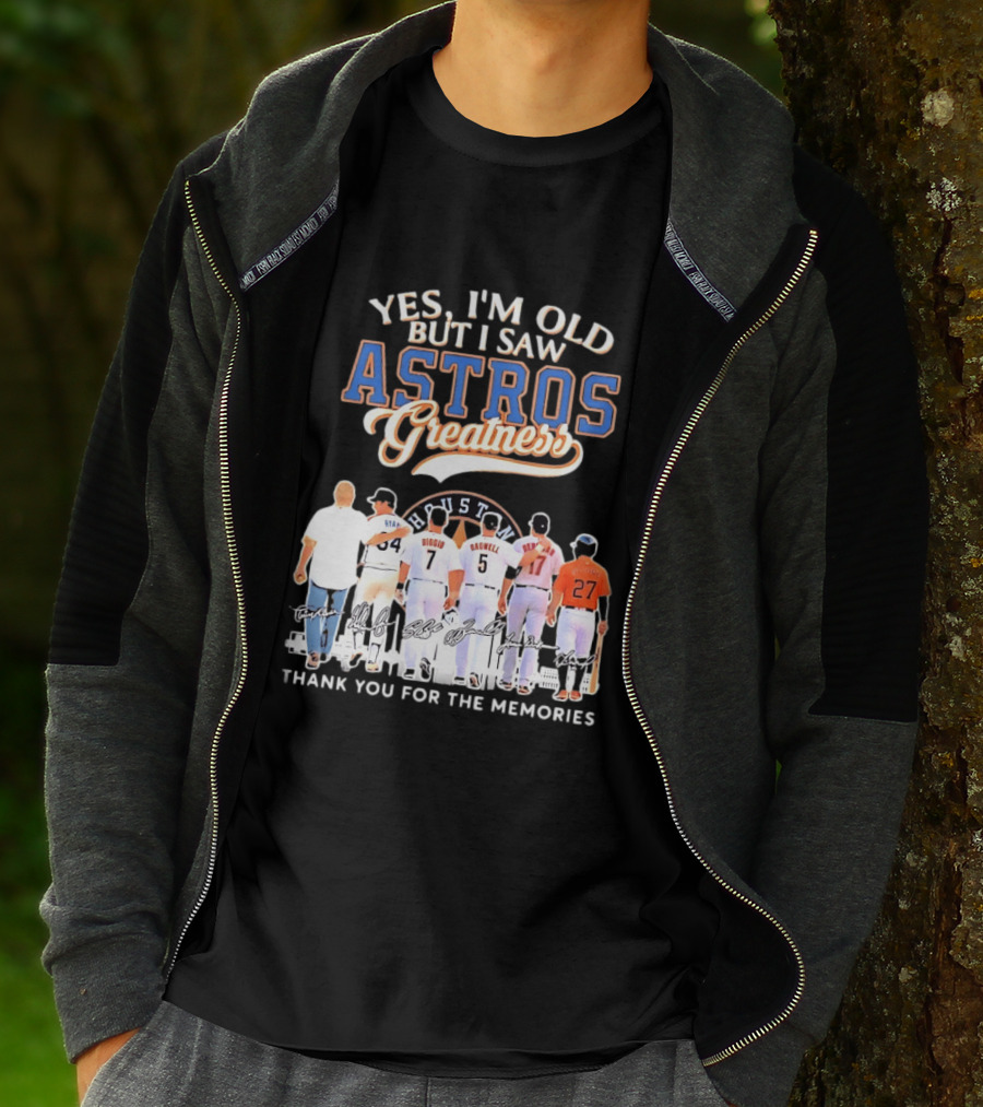 Yes I'm Old But I Saw Astros Greatness Ryan Biggio Bagwell Beltran Thank You For The Memories T-Shirt