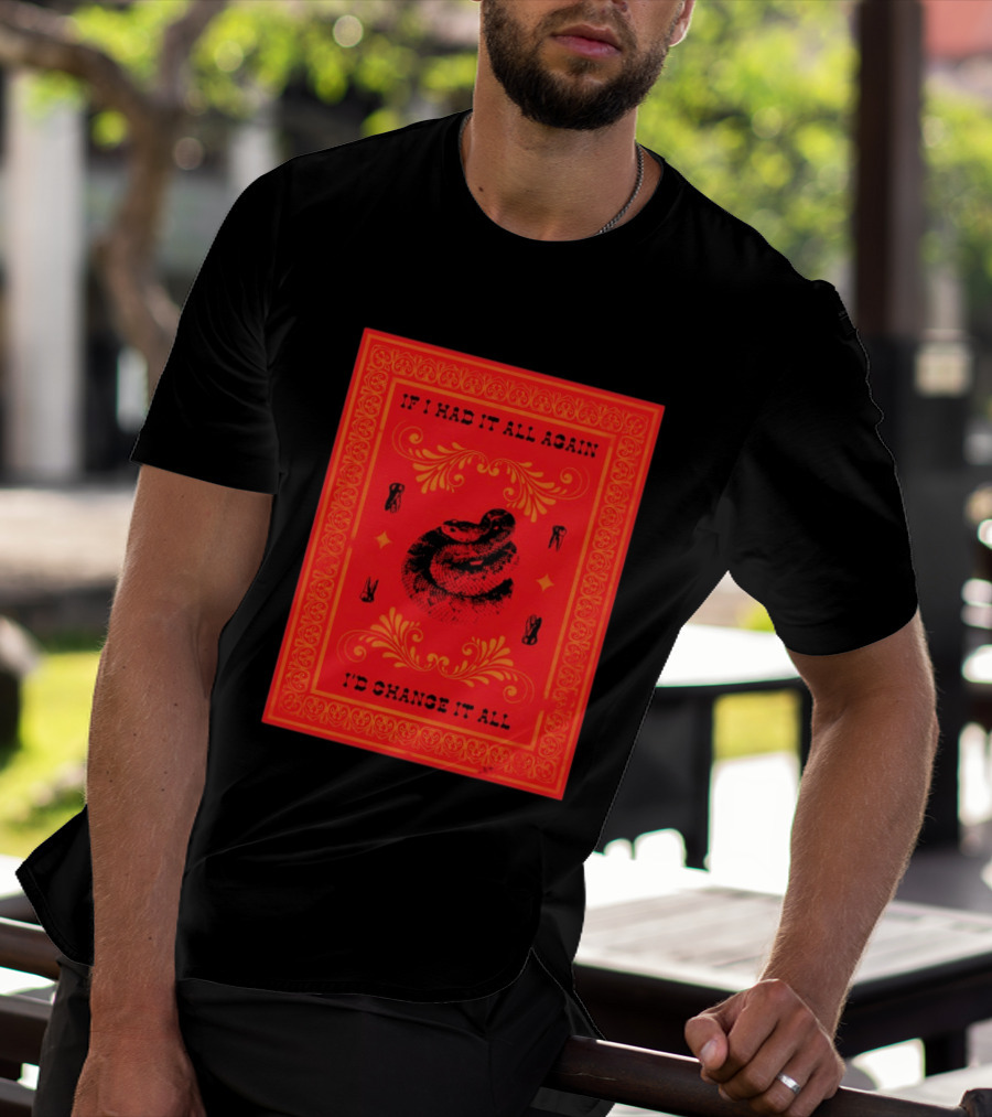 If I Had It All Again I'd Change It All Rattlesnake Western Red Bandana T-Shirt
