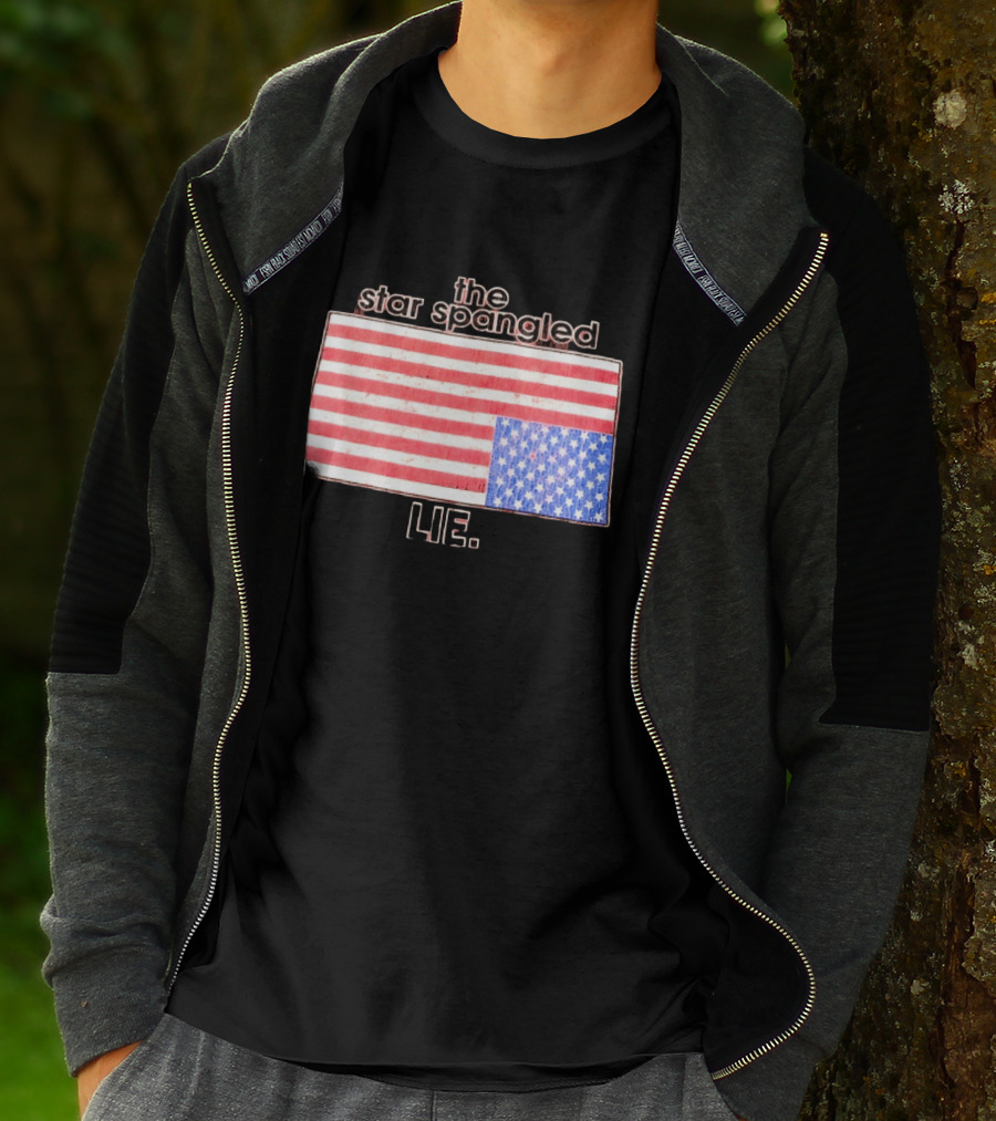 The Star Spangled Lie Upside Down American Flag T-Shirt