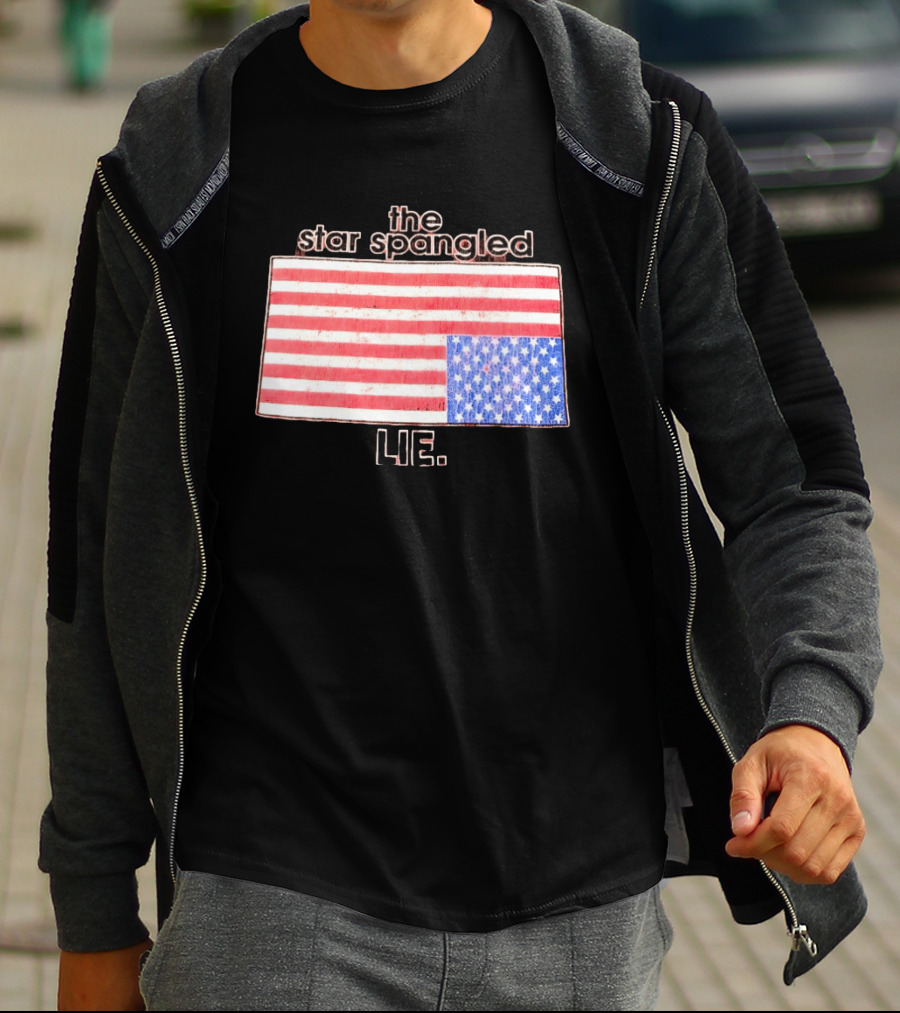 The Star Spangled Lie Upside Down American Flag T-Shirt