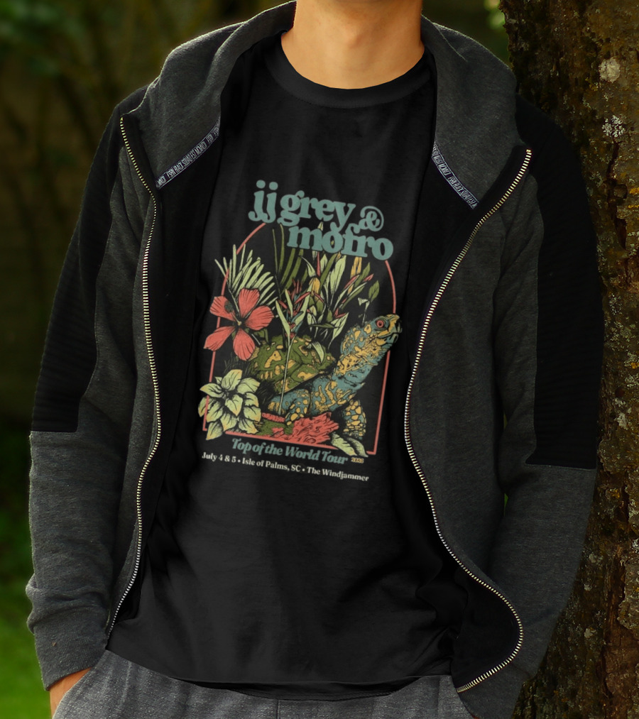 JJ Grey And Mofro July 4 5 2026 Isle Of Palms SC The Windjammer Exotic Flora Tortoise T-Shirt