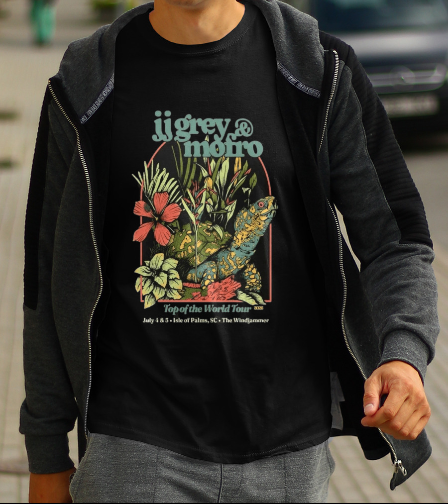 JJ Grey And Mofro July 4 5 2026 Isle Of Palms SC The Windjammer Exotic Flora Tortoise T-Shirt