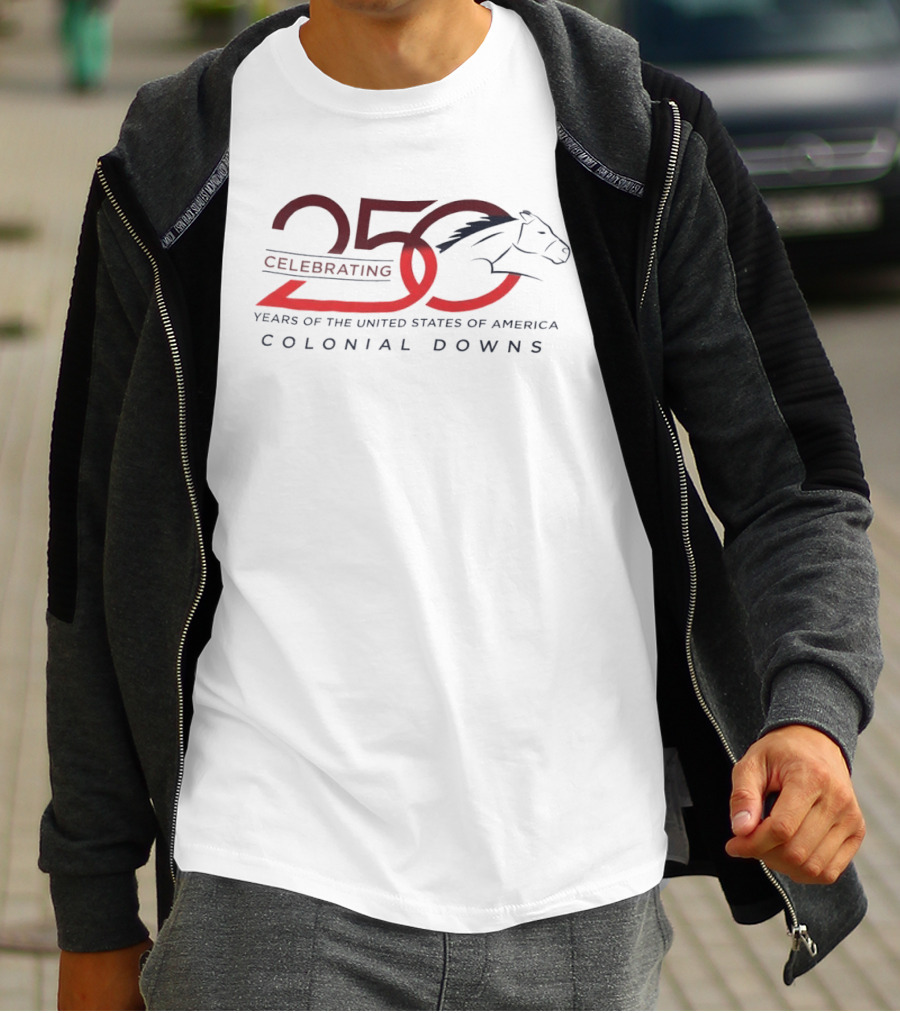 250 Celebrating Years Of The United States Of America Colonial Downs Horse Racing T-Shirt
